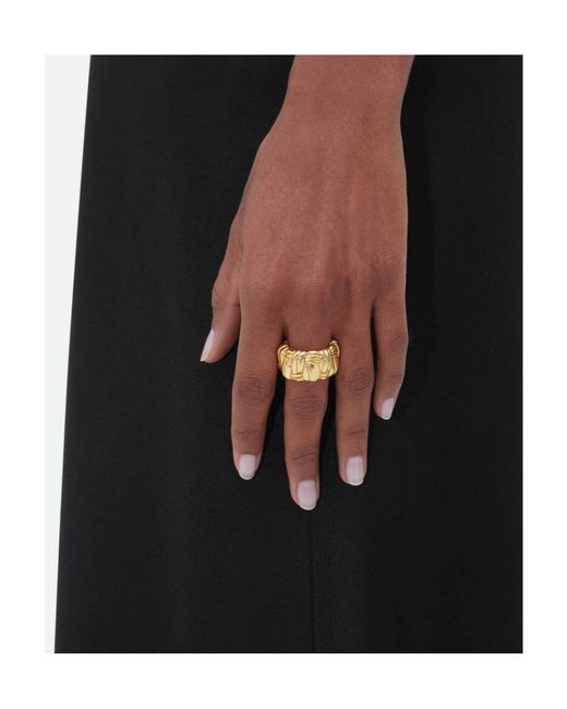 Bottega Veneta Metallic Pleat Ring