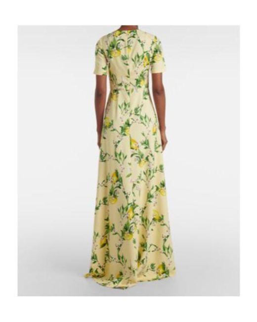 Monique Lhuillier Metallic Floral Maxi Dress