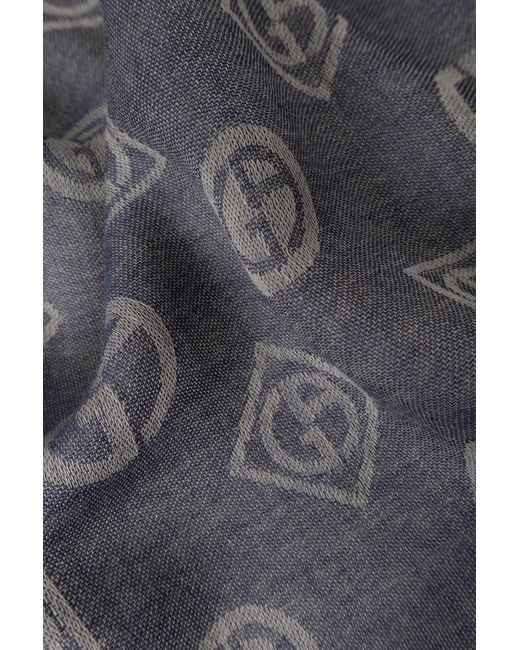 Giorgio Armani Gray Signature Logo Design Scarf for men