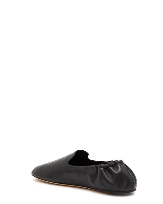 The Row Black Solid Leather Flats