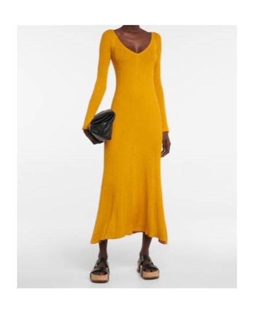 Gabriela Hearst Yellow Paulo Knitted Dress