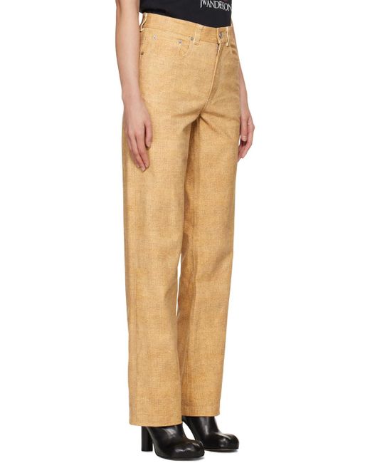 J.W. Anderson Natural Leather Straight-Leg Trousers for men