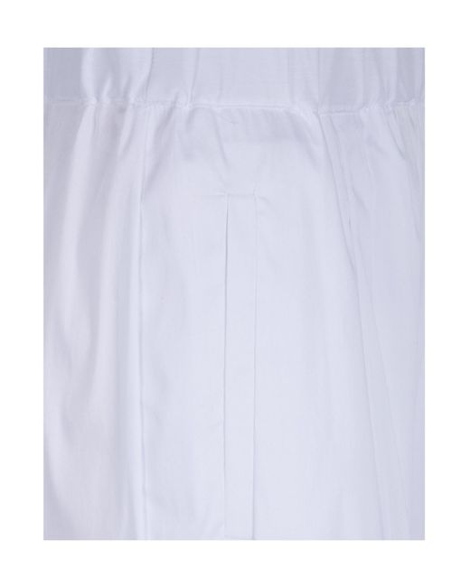 Semicouture White Casual Pants With Elastic Waist