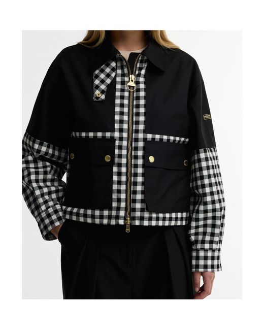 Barbour Black Ginghampanel Cropped Utility Jacket