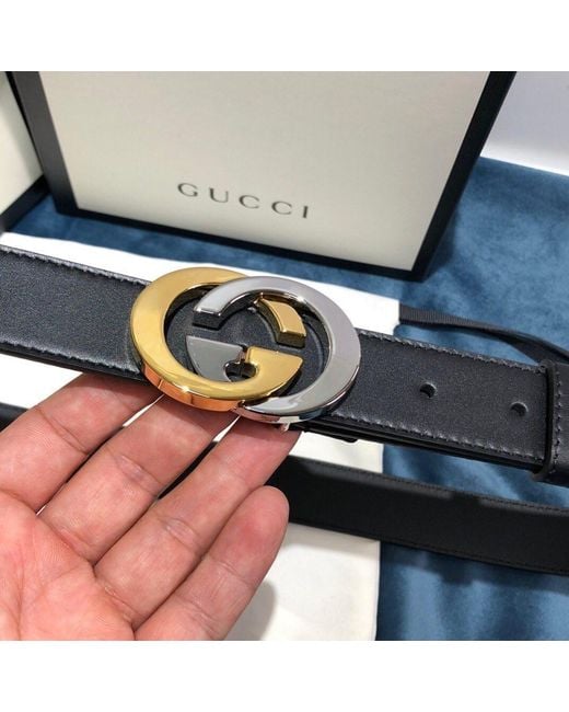 Gucci White Belt With Interlocking G Buckle for men