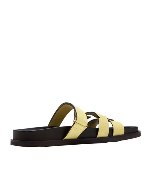 Tory Burch White Ines Suede Slides