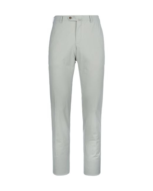 Pt Pantaloni Gray Plain Stretch-Design Chinos for men