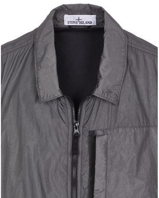 Stone Island Gray Compass-Patch Zip-Up Jacket for men