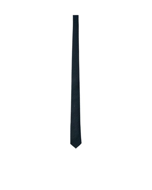 Saint Laurent White Striped Tie for men