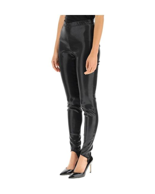 DSquared² Black Faux-Leather Ankle Cuff Leggings