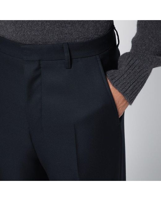 AMI Blue Tailored Trousers for men