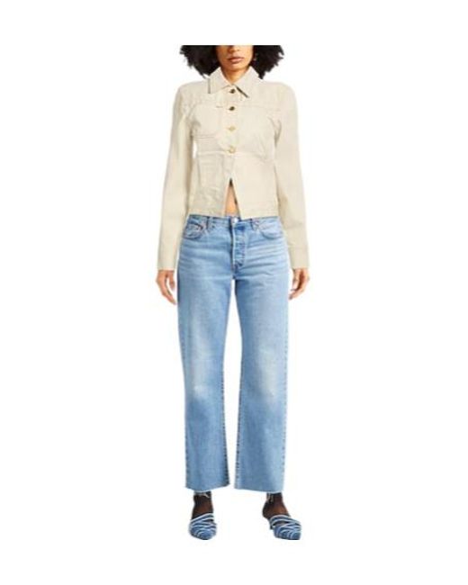 Jacquemus Natural Solid Color Denim Jacket
