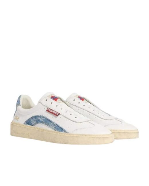 DSquared² White Rider Lace-Up Sneakers for men