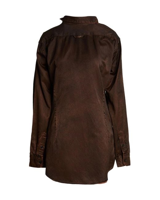 MM6 by Maison Margiela Brown Solid Color Tops