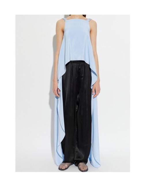 Cult Gaia Blue Etsuko High-Low-Hem Top