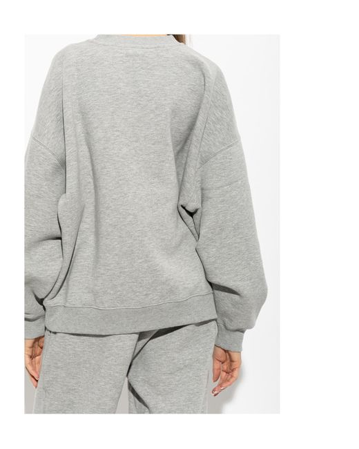 Anine Bing White Sports Club Logo Sweatshirt