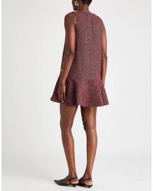 Ganni Purple Leeveless Tweed Dress