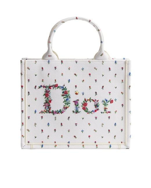 Dior White Amour Small Book Tote With Strap