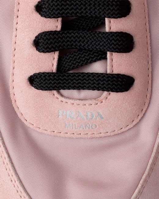 Prada Pink Collapse Lace-Up Sneakers