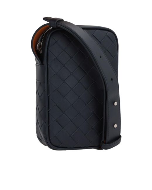 Bottega Veneta Blue Intrecciato Zipped Phone Pouch for men
