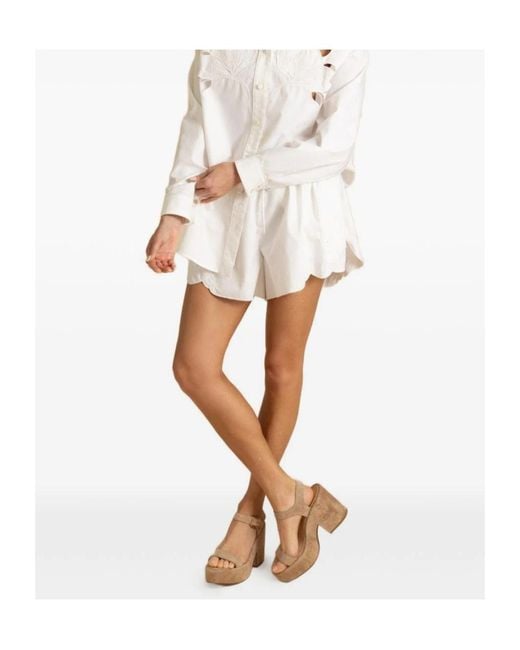Zimmermann White Drawstring Shorts