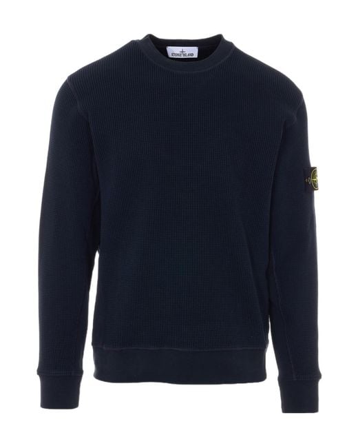 Stone Island Blue Regular-Fit Crewneck Sweatshirt for men
