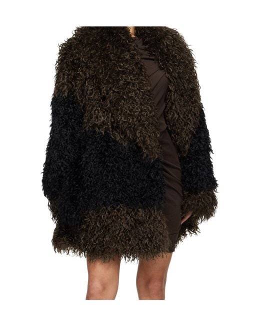 Entire studios Black Faux Fur Coat