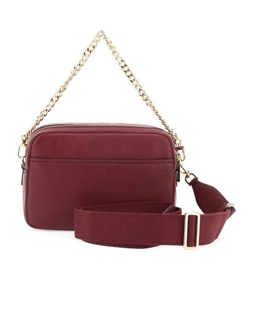 Michael Kors Red Michael Bryant Medium Camera Bag