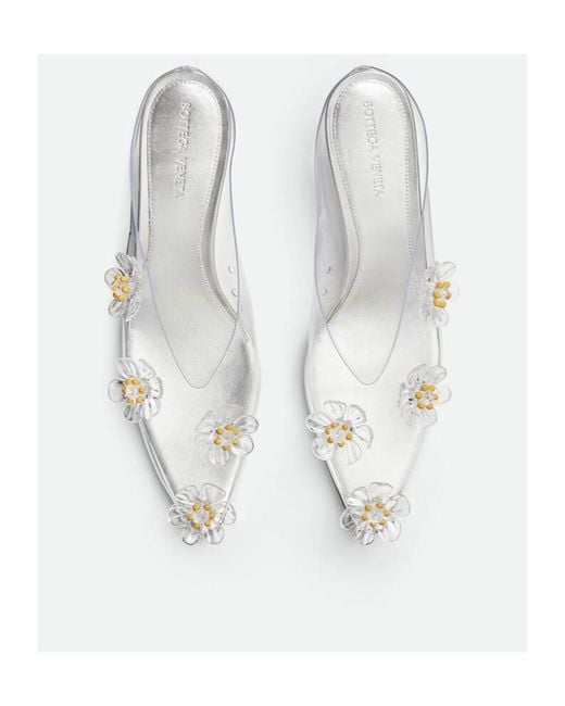 Bottega Veneta White Jet Mules