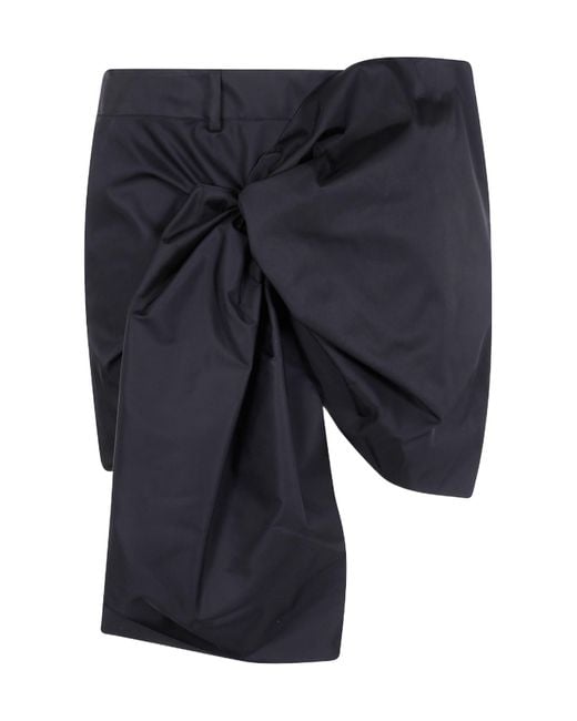 N°21 Blue Draped Bow Mini Skirt