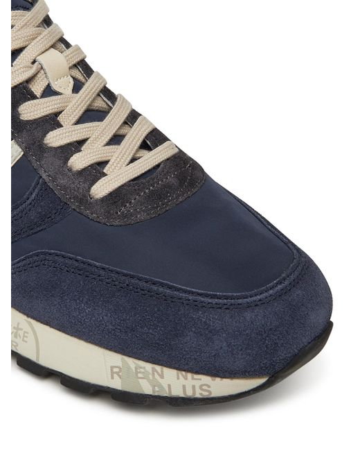 Premiata Blue Round-Toe Sneakers for men