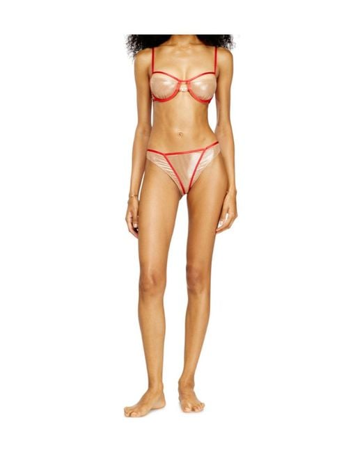 DIESEL White Janie-Gft Contrasted-Trim Brazilian Briefs
