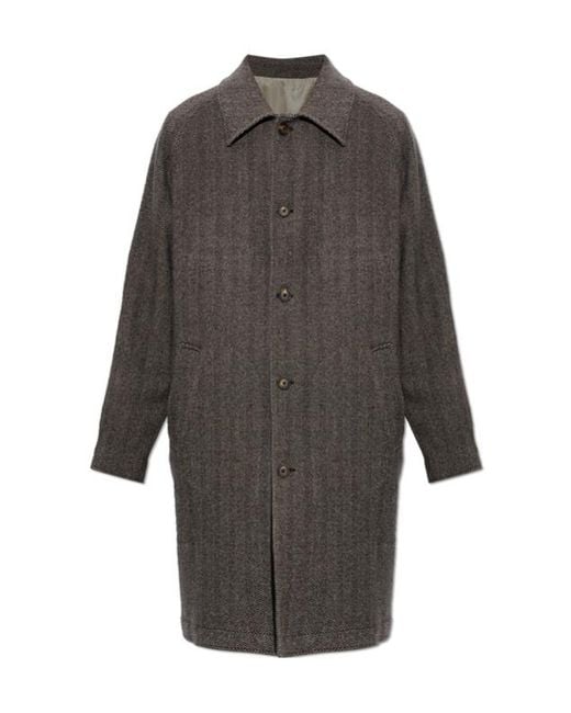 Eleventy Gray Long-Sleeved Coat for men