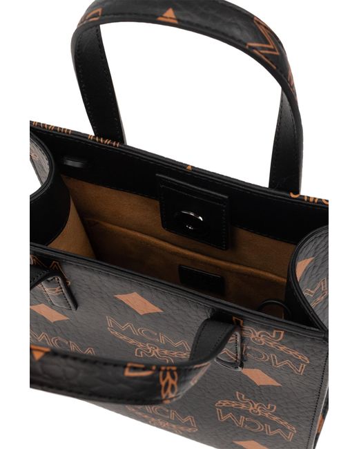 MCM Black Logo Shoulder Bag for men