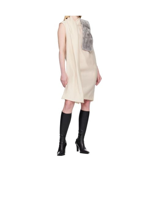 Totême  Gray Shearling Tuxedo Scarf