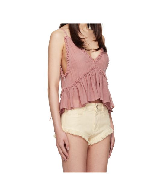 The Attico Pink Ruffled Top