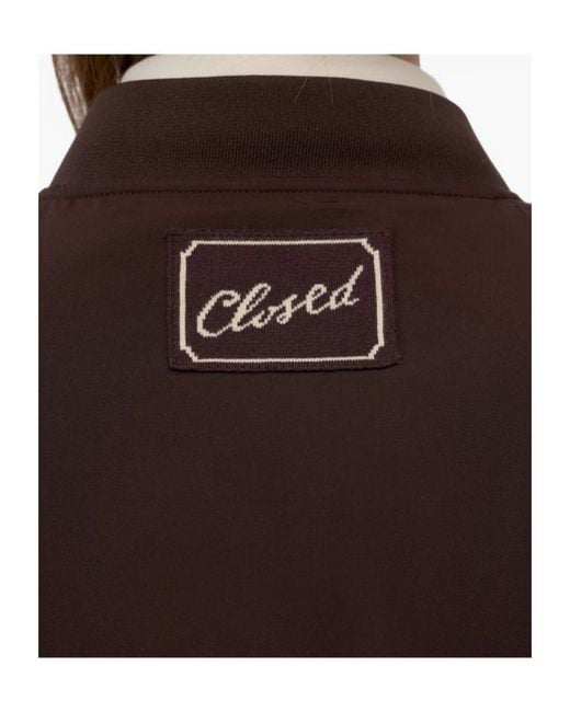 Closed Brown Logo-Patch Bomber Jacket