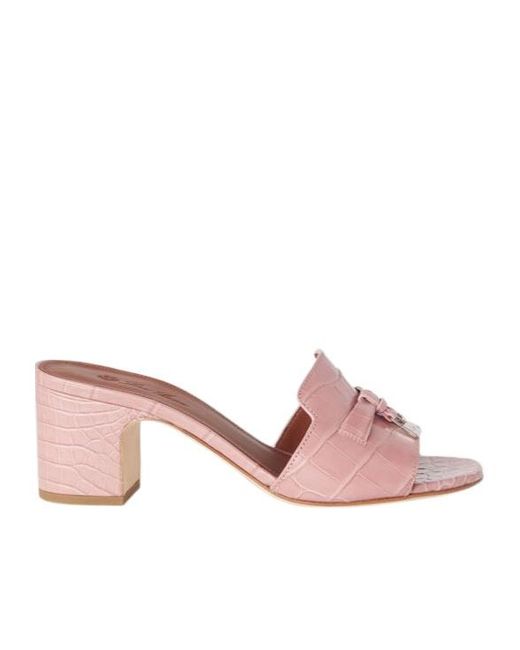 Loro Piana Pink Open-Toed High-Heeled Sandals