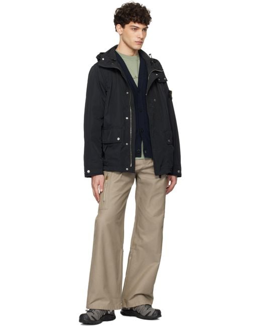 Stone Island Blue Compass-Badge Hooded Jacket for men