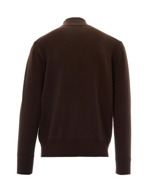 Paolo Pecora Brown Long-Sleeved Sweater for men