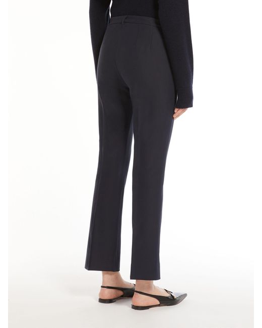 Max Mara Blue 'S High Waist Straight Leg Pants