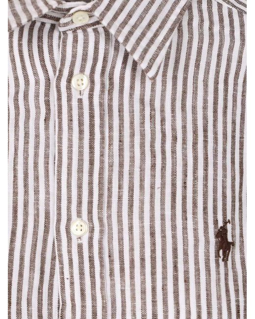 Polo Ralph Lauren White Striped Linen Shirt