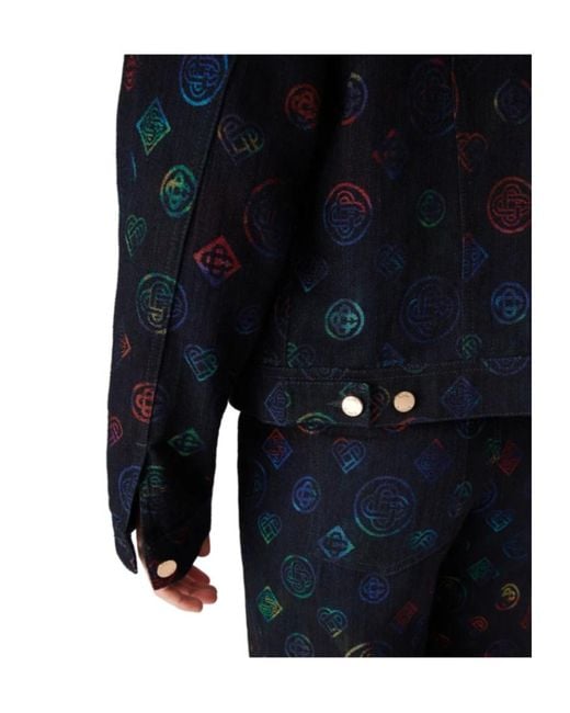 Casablanca Blue Heatmp Monogram Denim Jacket for men