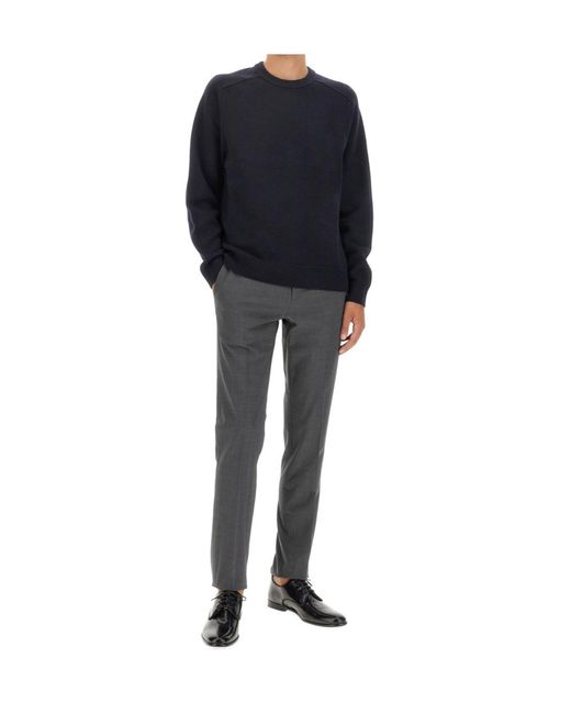 Theory Blue Crewneck Long-Sleeved Sweater for men