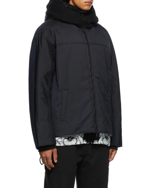 Valentino Blue Contrast Hooded Jacket for men