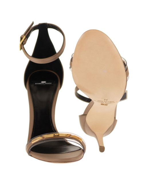 Elisabetta Franchi Metallic Ankle-Strap Stiletto Sandals