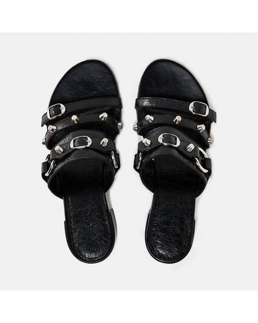 Balenciaga Black Buckle Detail High-Heeled Sandals