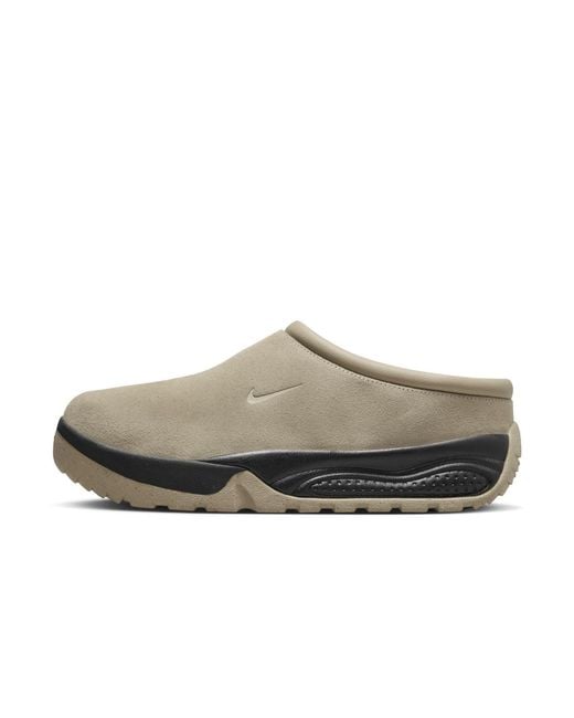 Nike Gray Acg Rufus Logo Embossed Mules