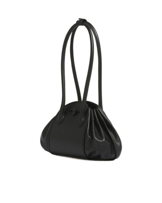 Marni Black Tulipea Logo Stamped Shoulder Bag