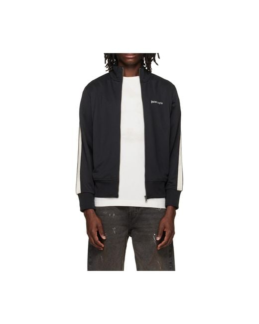 Palm Angels Black Classic Logo Track Jacket for men